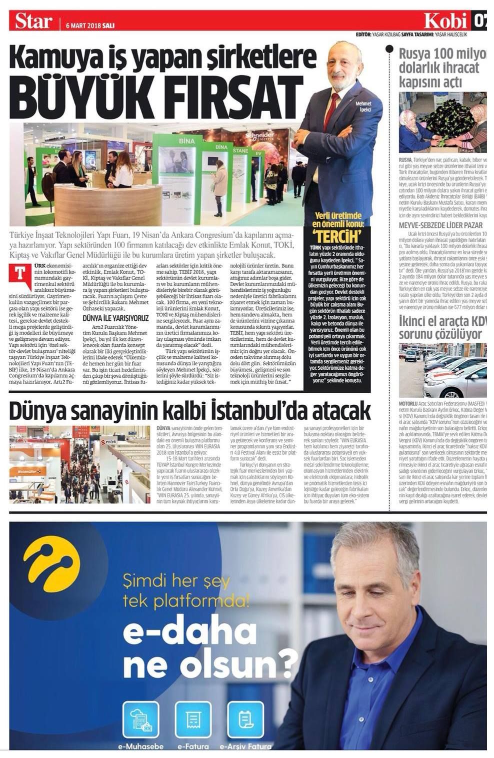 Basında TEBİF 2018 Fuarı.